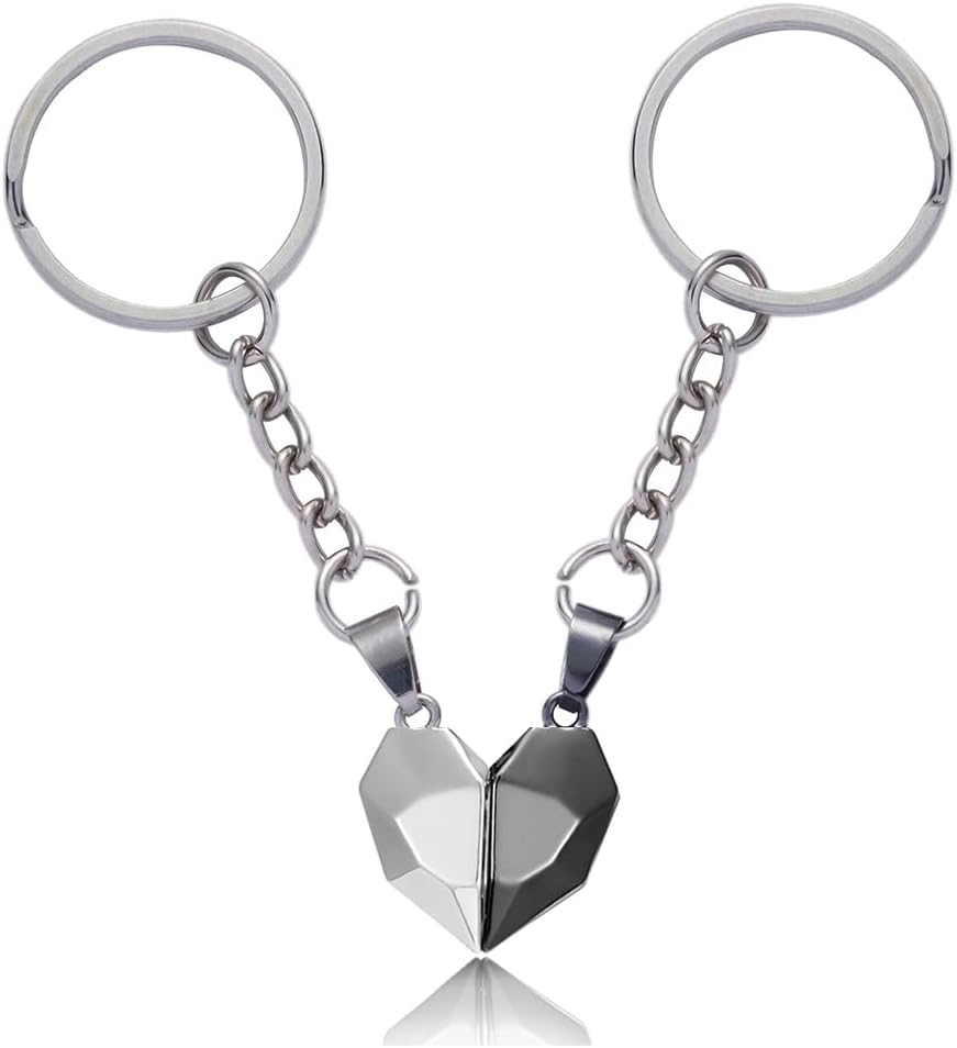 Two Souls Heart Wishing Stone Keychain
