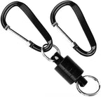 Quick-Release Magnetic Keychain with Two Carabiners