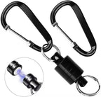 Quick-Release Magnetic Keychain with Two Carabiners