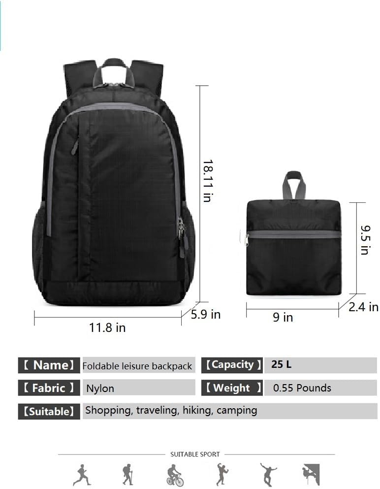 Ultralight foldable hiking backpack
