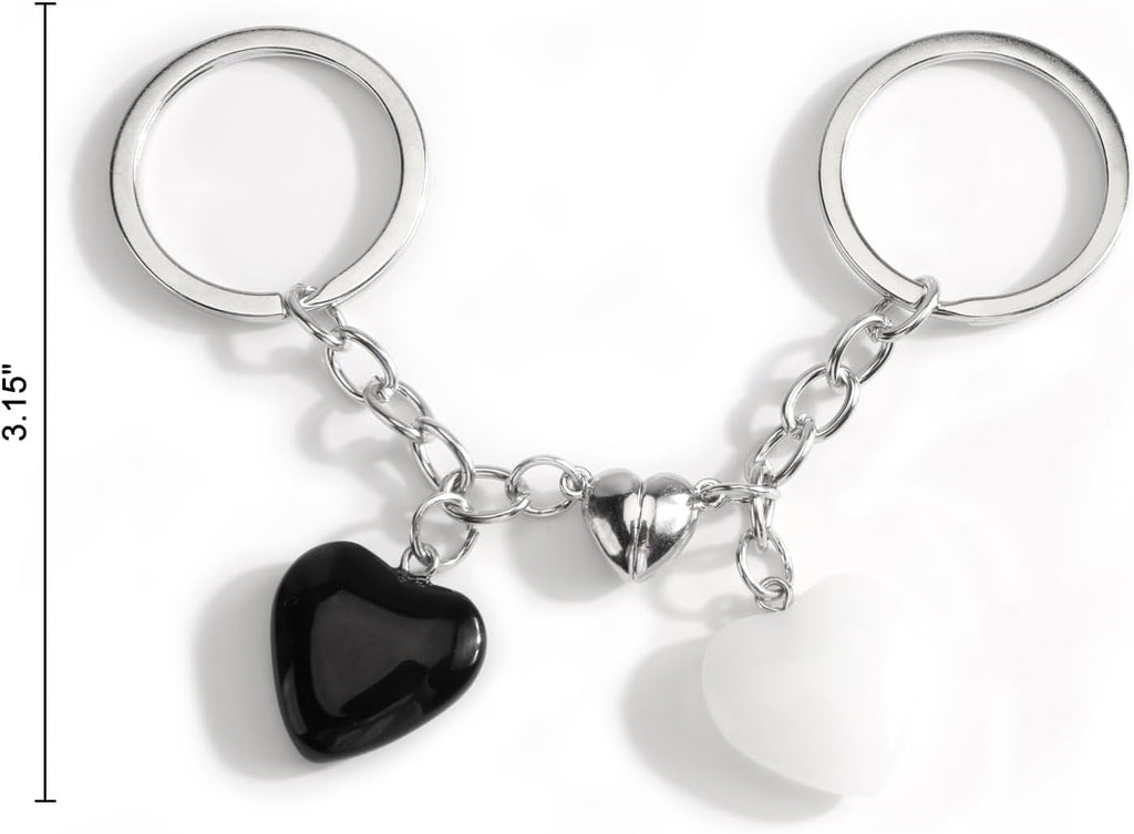 Matching Heart Keychain Set with Magnet