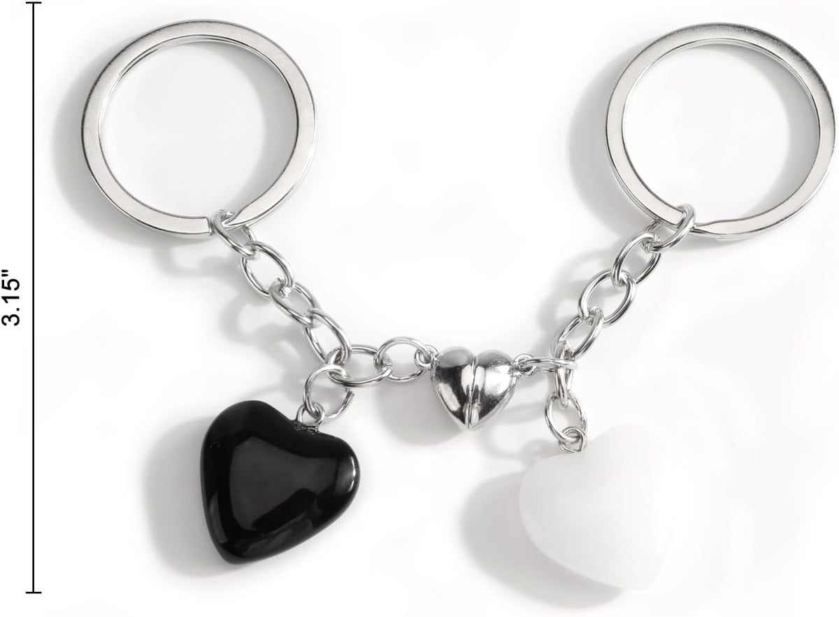 Matching Heart Keychain Set with Magnet