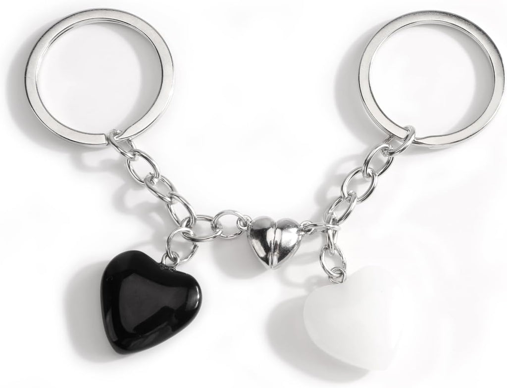 Matching Heart Keychain Set with Magnet