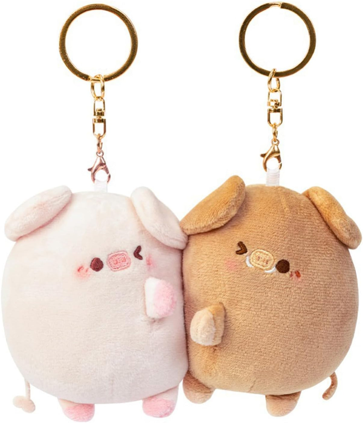 Kawaii Plush Pig Couple Magnetic Keychain