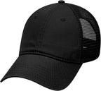 Water-Washed Cotton Twill Six-Panel Low-Profile Mesh Trucker Hat