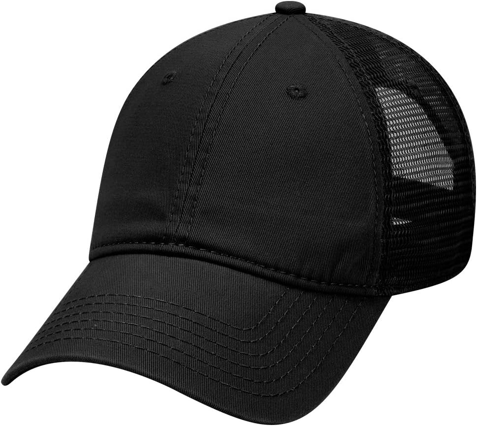 Water-Washed Cotton Twill Six-Panel Low-Profile Mesh Trucker Hat