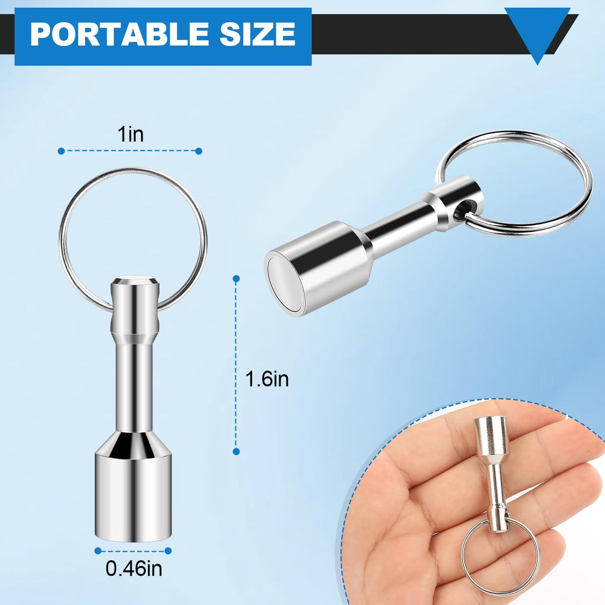 Two-Pack Rare Earth Keychain Magnet for Testing