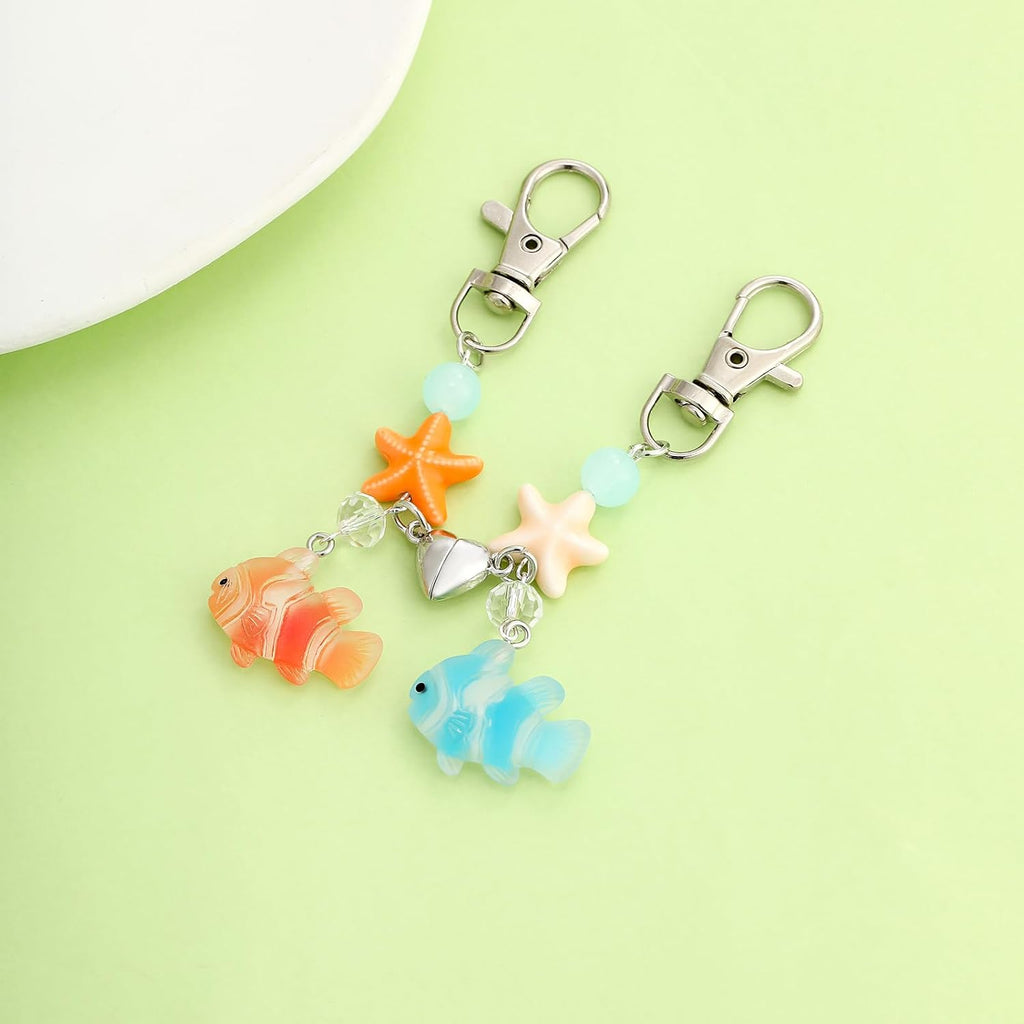 Fish Starfish Magnetic Matching Keychain Set