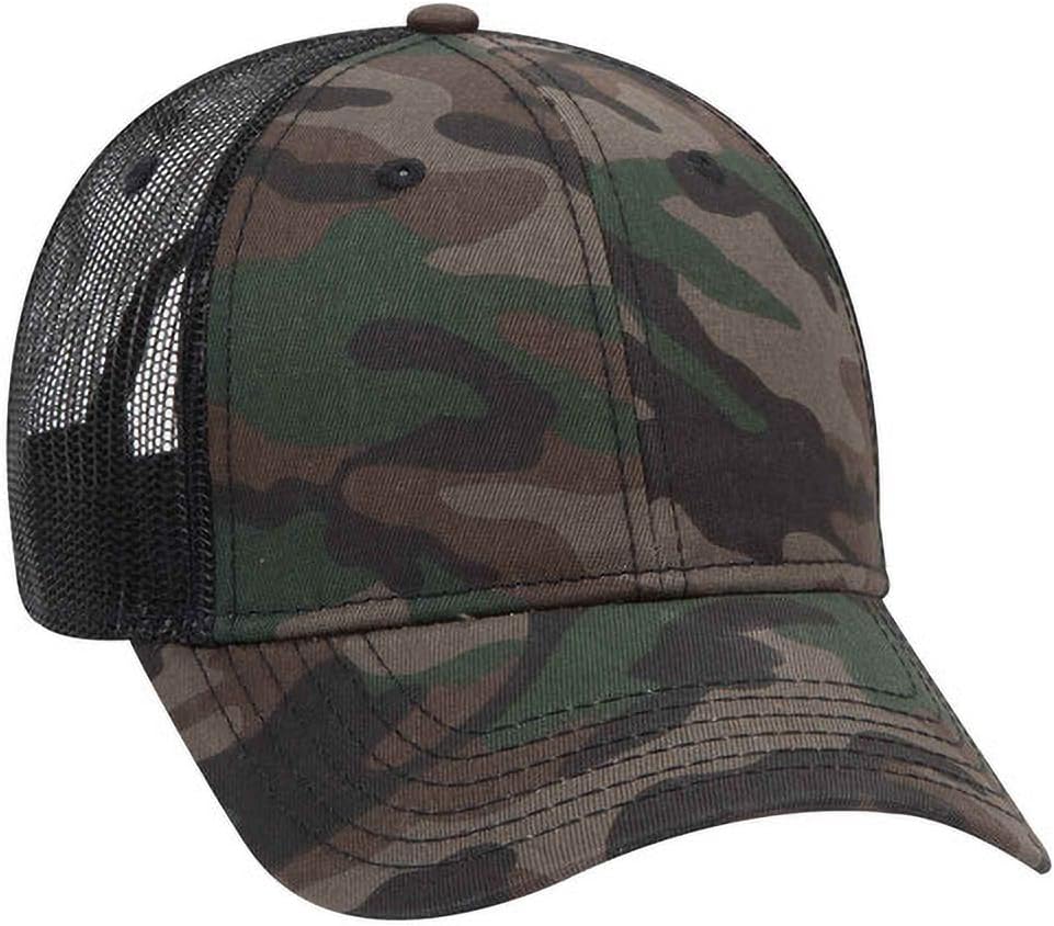 Six-Panel Blended Twill Low-Profile Mesh Trucker Hat