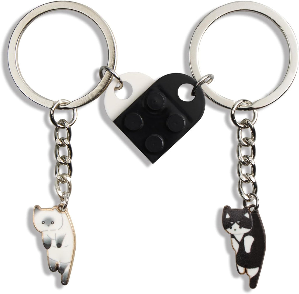 Pair of Matching Heart Keychains for Gifts