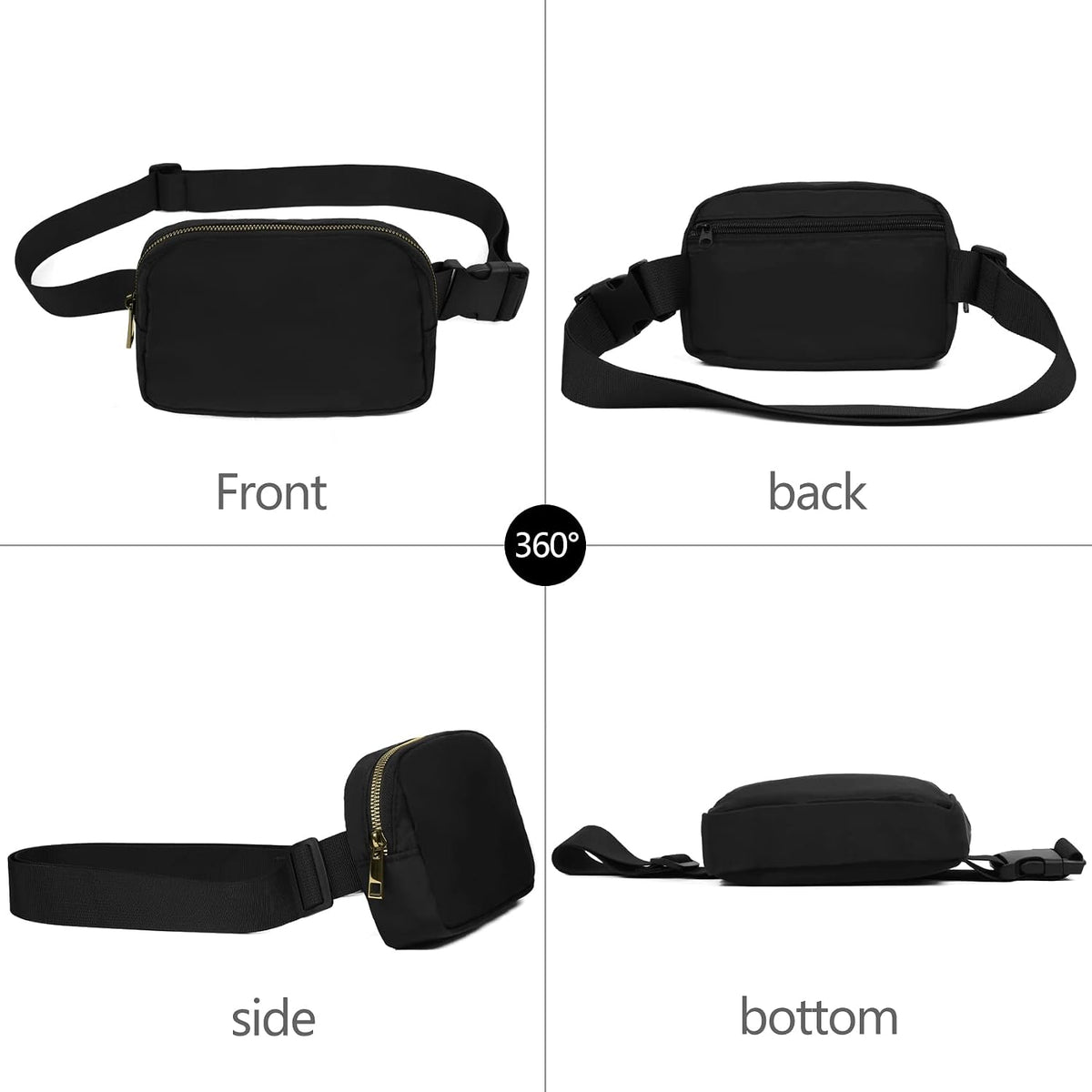 Waist Pack for Running Fanny Pack for Men and Men Gift Crossbody Belt Bag Bum Bag with Adjustable Strap for Sports for Men and Men Black
