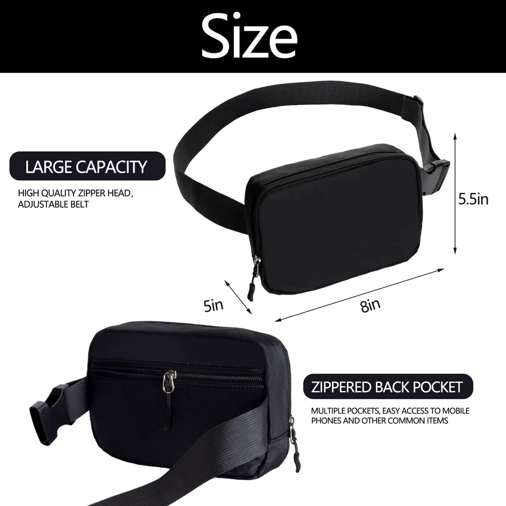 Belt bag Fanny pack crossbody bags for Men Everywhere belt bag (black)