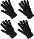 2 Pairs Black Winter Knit Gloves for Men and Men Warm Stretch Gloves for Running Driving and Cycling