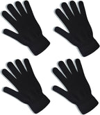 2 Pairs Black Winter Knit Gloves for Men and Men Warm Stretch Gloves for Running Driving and Cycling
