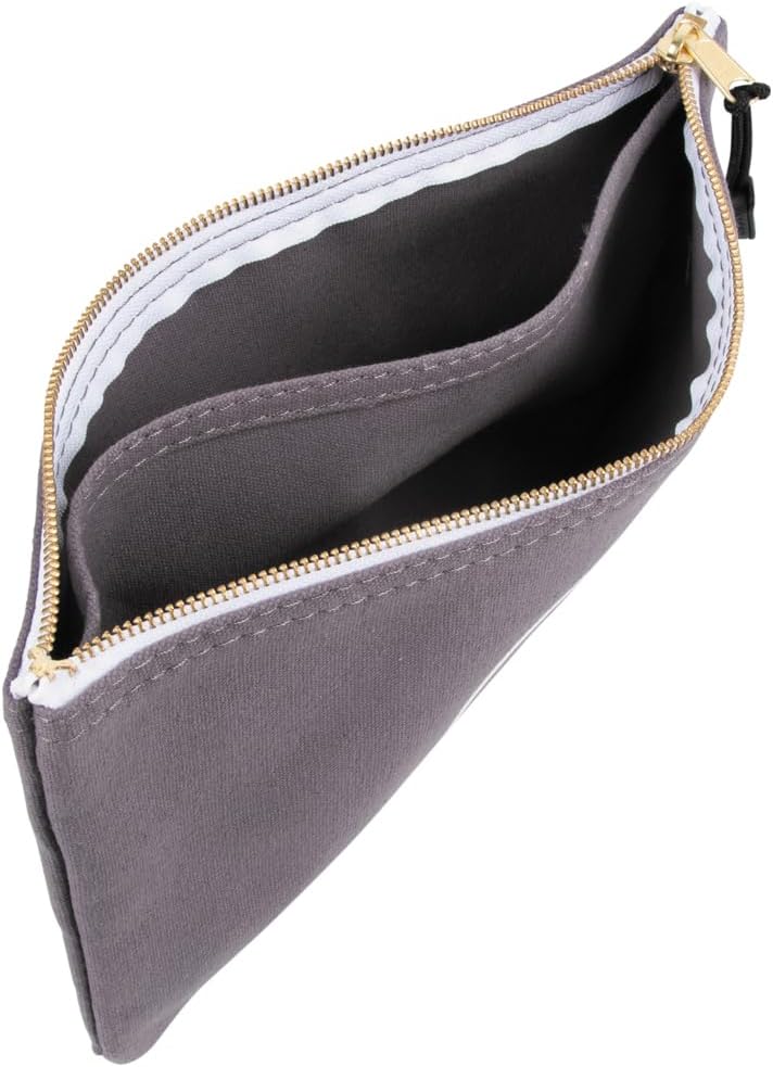 Zipper Bag with Divider, No. 10 Canvas, 7-Inch x 12-1/2-Inch Heavy Duty Tool Bag Organizer, Multipurpose for Tools to Crafts
