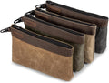 Waxed Canvas Tool Pouches 4 Pack – 11-Inch Heavy-Duty Zipper Tool Bags Set, Waterproof Utility Storage Pouches for Tools, Cables, Gear & Supplies – Rugged Tool Organizer Bags