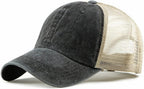 Vintage Washed Cotton Breathable Mesh Baseball Hat