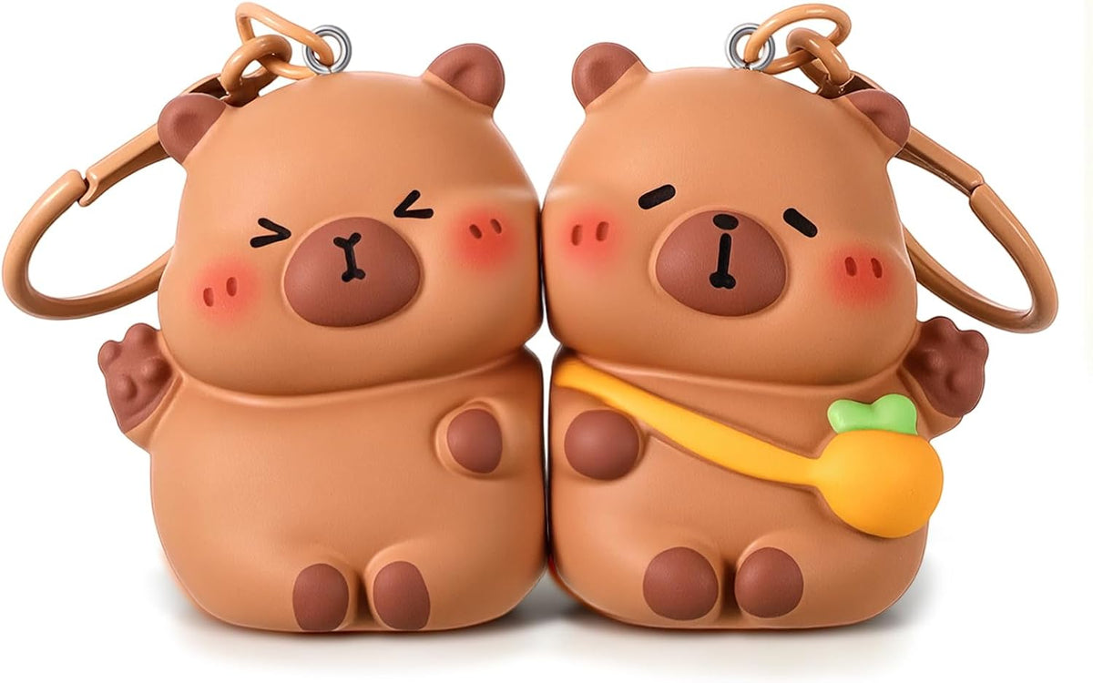 Capybara Matching Couple Magnetic Keychain Set