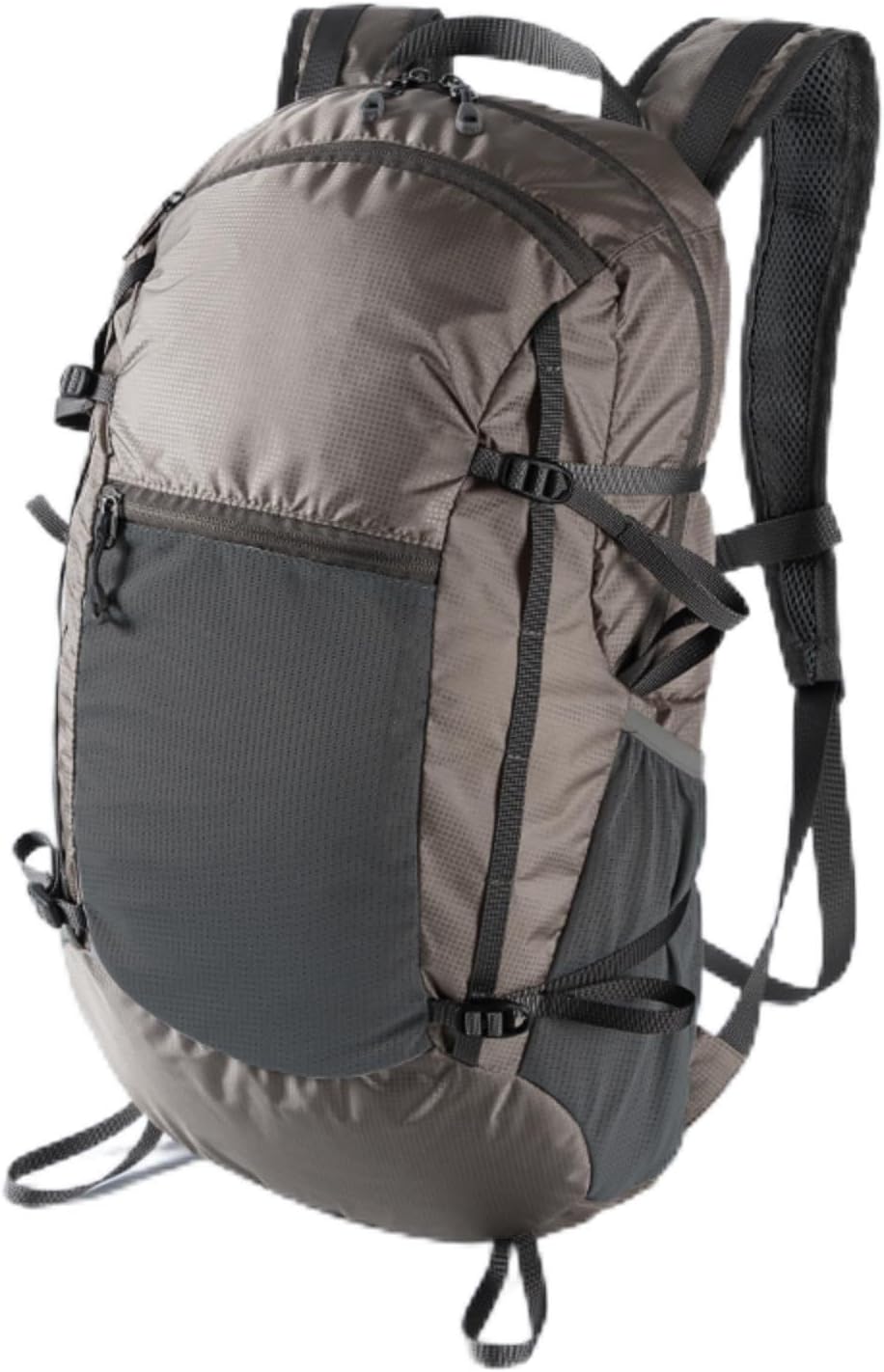 Khaki-grey ultralight foldable hiking backpack