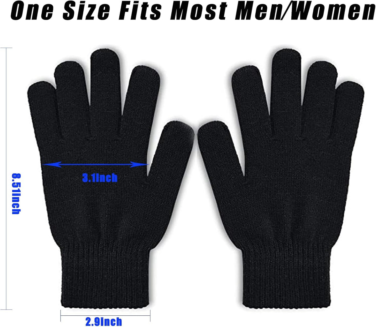 3 Pairs Winter Stretch Knit Gloves for Men and Men