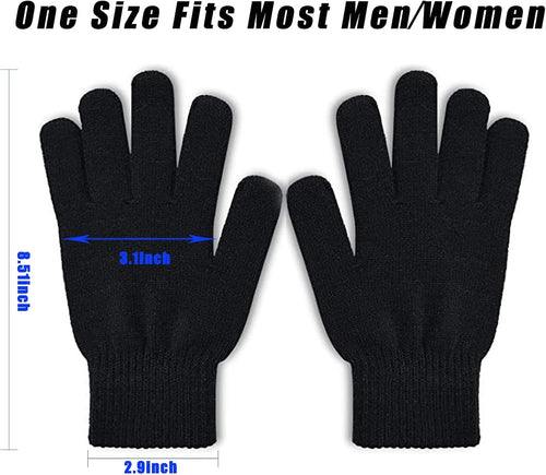 3 Pairs Winter Stretch Knit Gloves for Men and Men