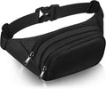 Large Fanny Pack for Men Men -  Waist bag with 3-Zipper Pockets, Gifts for Enjoy Sports Traveling Workout Casual Hands-Free crossbody bags Fits MAX 7.9''  & 6.6'' Phone Black