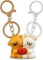 Cute Dog Heart Magnetic Keychain Pair