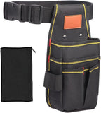 Universal Small Tool Pouch, Small Tool Bag, Tool Pouch with Belt, Industrial Grade Thickened Wear-Resistant Oxford Cloth, 12 Storage Ports, Ideal for Electricians, Mechanics, Carpenters and More