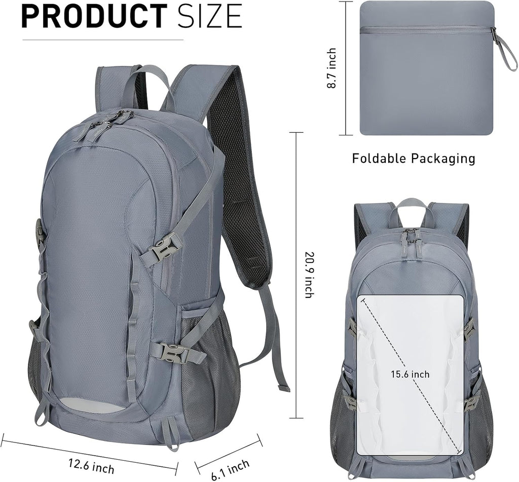 Grey ultralight foldable hiking pack