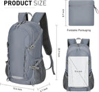 Grey ultralight foldable hiking pack
