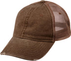 Low-Profile Washed Distressed Mesh Trucker Hat