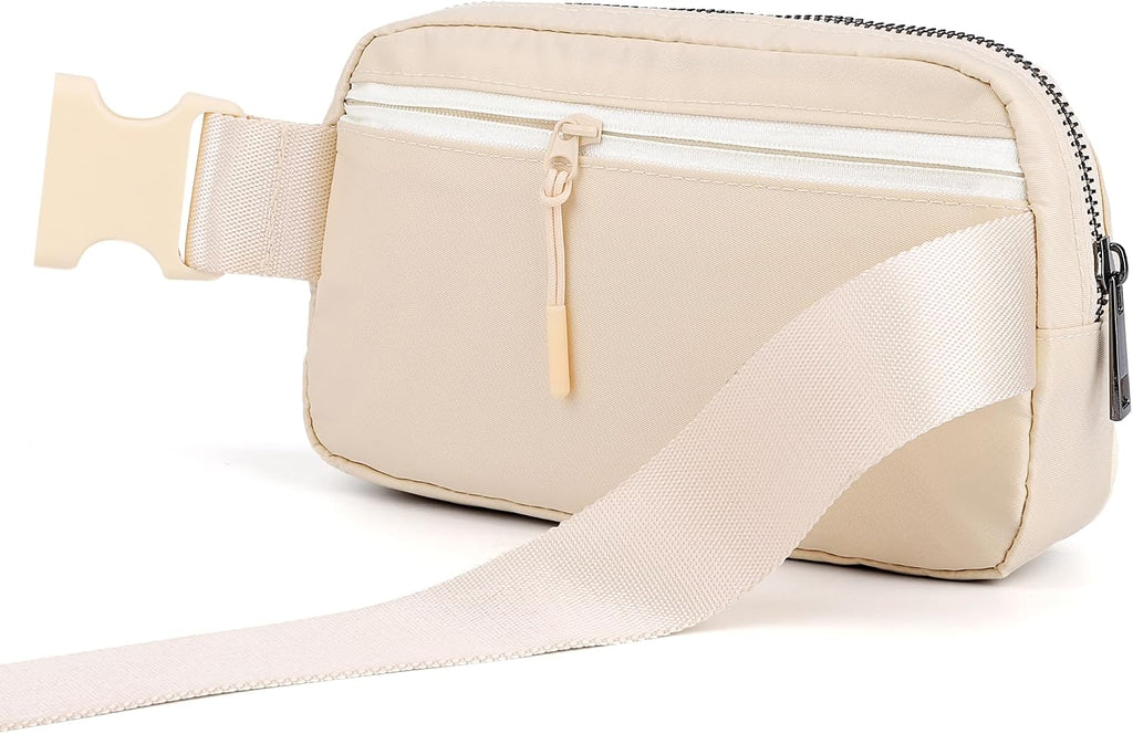 Mini Fanny Pack Creamy Belt Bag for Men and Men, Fashionable Waterproof Waist Pack with Adjustable Strap for Traveling, Hiking, Jogging, Cycling