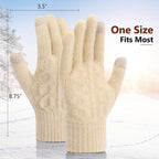 4 Pairs MenWinter Knit Gloves Warm Lined Touchscreen Gloves