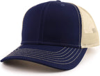 Oversized Low-Profile Two-Tone Mesh Baseball Trucker Hat