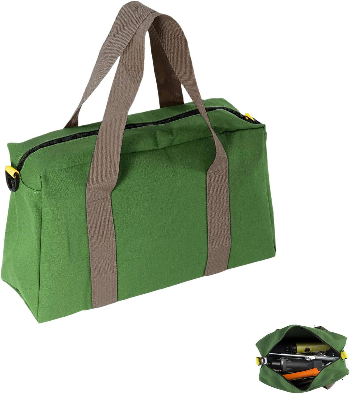 Small Tool Bag, Canvas Wide Mouth Tool Bag, Large Capacity Tool Bags for Men, Portable Home Tool Organizer for Storage Handbag for Screwdrivers, Wrench, Plier, Nails, Pliers Repair Hand Tools -12 Inch