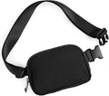 Unisex Mini Belt Bag with Adjustable Strap Small Fanny Pack for Workout Running Traveling Hiking, Black