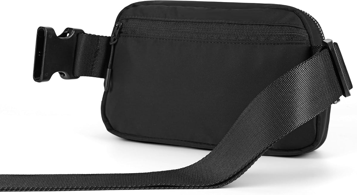 Mini Fanny Pack Black Belt Bag for Men and Men, Fashionable Waterproof Waist Pack with Adjustable Strap for Traveling, Hiking, Jogging, Cycling