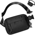 Fanny Packs for Men Men,Belt Bag with 4 Zipper Pockets,Waterproof Crossbody Bag,Fashion Waist Packs with Adjustable Long Strap for Workout/Running/Yoga/Shopping/Hiking,Black