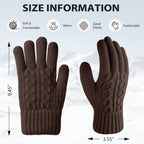 MenWinter Gloves for Cold Weather Warm Touchscreen Fleece Lined Knit Gloves