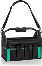 Tool Tote, Lighted Bag, Black, 30 Pockets