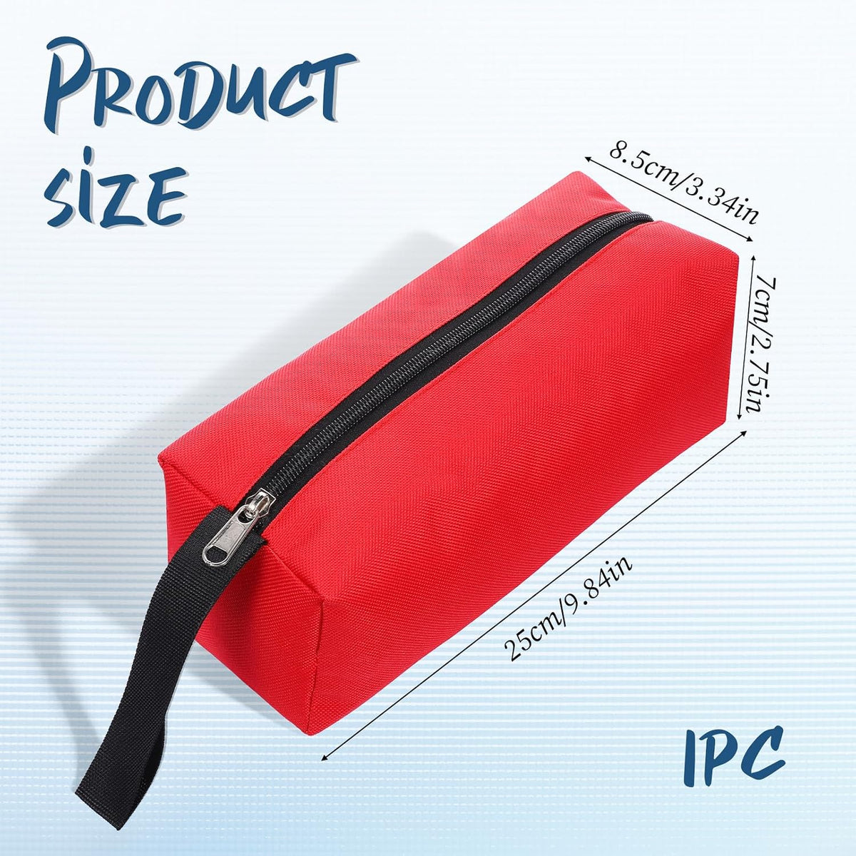 Small Canvas Zipper Tool Bags Utility Tool Pouch Bag Red Canvas Pouch Fabric Tools Pouches for Small Tools screws Screwdrivers, Pliers, Storage Organizer