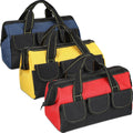 3 Pack Tool Bag for Men with Waterproof Hard Bottom, Heavy Duty Tool Bag Wide Mouth Tote for Various Instrument, Electrician Carpenter Mechanic(13 Inch,Blue, Red, Yellow)