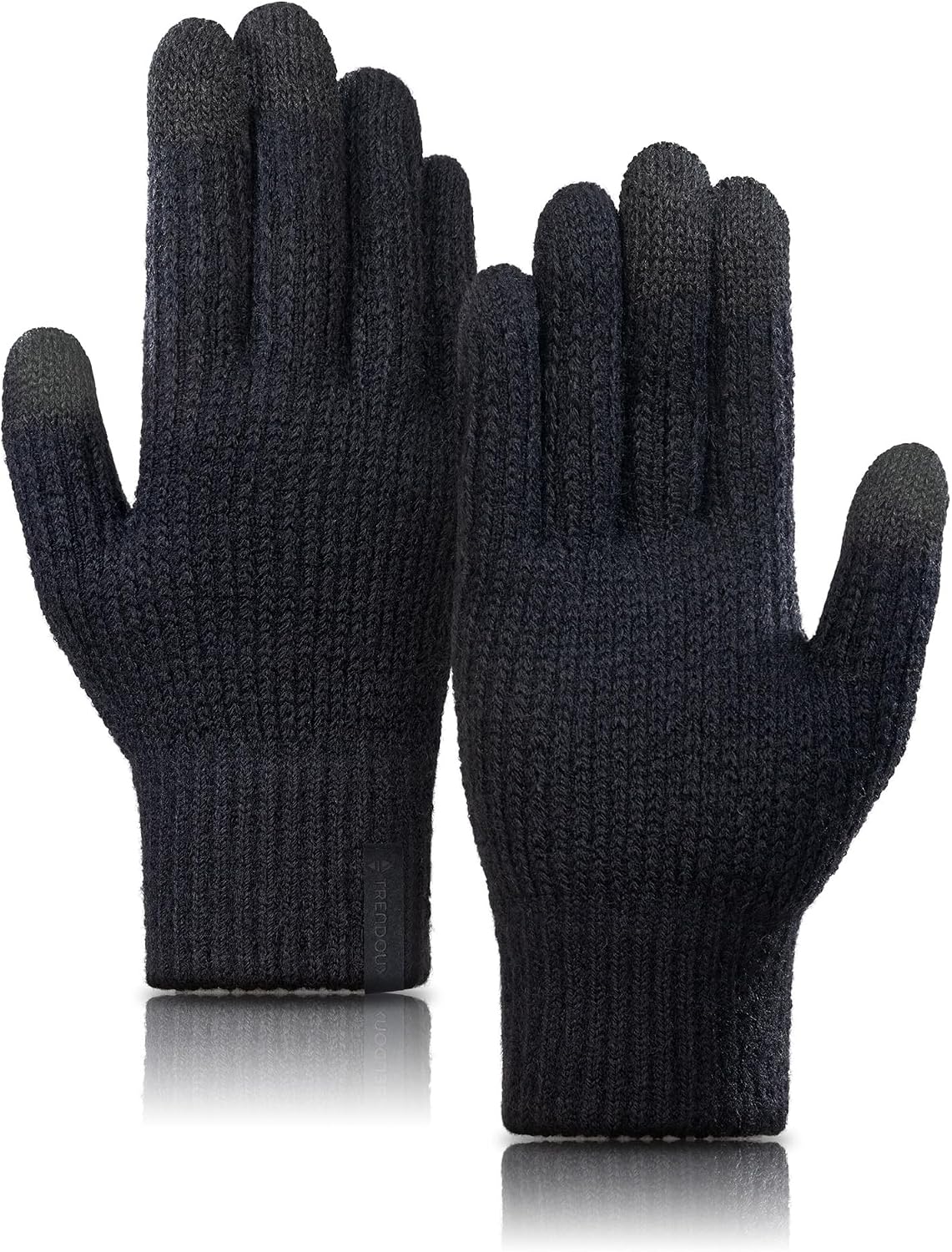 Men's Thickened Wool Touchscreen Knit Gloves—Stretchy, Warm, and Soft
