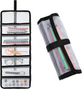 Small Roll Up Storage Bag 6 Pockets Tool Roll Storage Pouch Rolls Up Tool Bag Organizer for Mechanics Kitchen Storages Portable Tools Storages Carrier Bags for Travelling Potter's Tools (Transparent)