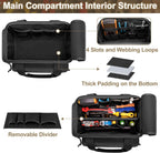 12-Inch Tool Bag with Anti-friction Bottom, Hand Tool Storage Organizer Bag for Men, Tactical Range Bag, Multi-purpose Work Tote for Repairman, Electrician, Carpenters, Handyman, Black
