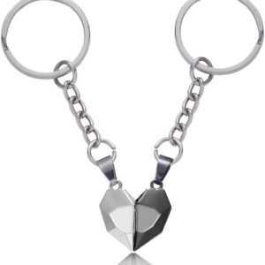 Two Souls Heart Wishing Stone Keychain