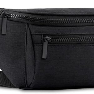 Fanny Pack for Men Men,Crossbody Waist Bag Pack,Belt Bag for Travel Walking Running Hiking Cycling,Easy Carry Any Phone,Wallet (Black)