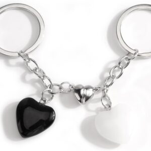 Matching Heart Keychain Set with Magnet