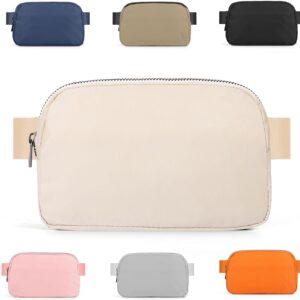 Mini Fanny Pack Creamy Belt Bag for Men and Men, Fashionable Waterproof Waist Pack with Adjustable Strap for Traveling, Hiking, Jogging, Cycling