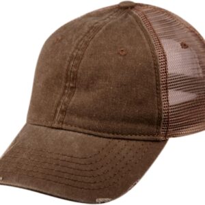 Low-Profile Washed Distressed Mesh Trucker Hat